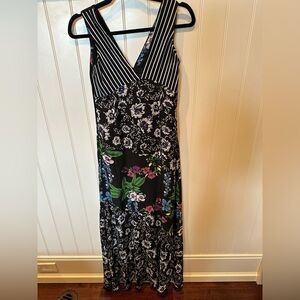 SAM EDELMAN Ladies Women’s Size 2 Black & White Striped & Floral Dress